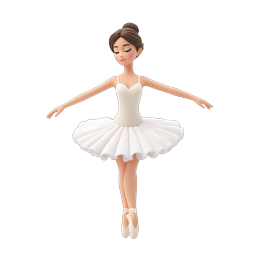 Graceful Ballerina Dancer 3D Icon | Ballet Character