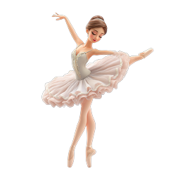 ไอคอน 3D นักบัลเล่ต์ผู้สง่างาม - ภาพประกอบบัลเล่ต์