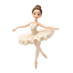 Elegant Ballerina Dancer 3D Icon for Dance & Arts