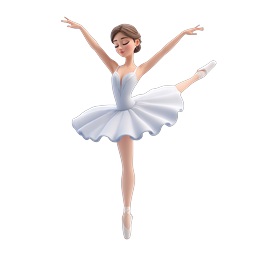 Elegant Ballerina Dancer 3D Icon - Graceful Ballet Pose
