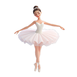Graceful Ballerina Dancer 3D Icon | Ballet Character