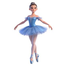 Elegant Ballerina Dancer 3D Character Icon