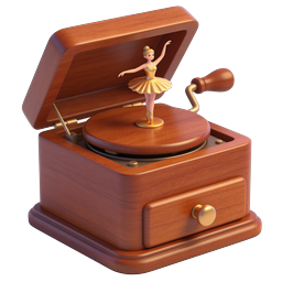 Ballerina Music Box - Vintage Wooden Music Box Icon