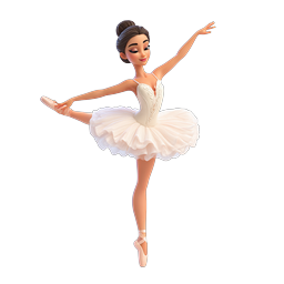 Graceful Ballerina Icon - Elegant Ballet Dancer Illustration