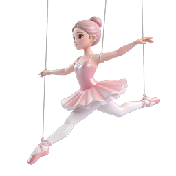 Ballerina Puppet Marionette 3D Icon