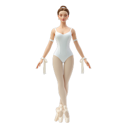 Graceful Female Ballet Dancer 3D Icon | Dance Character