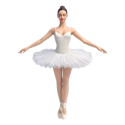 Elegant Ballet Dancer Icon - Classical Ballerina 3D Art