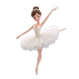 Elegant Ballet Dancer Icon - Graceful 3D Ballerina
