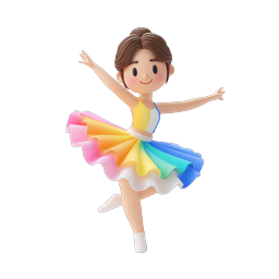 Colorful Ballet Dancer Icon for Creative Projects