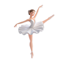 Graceful Ballet Dancer 3D Icon | Elegant Ballerina Pose