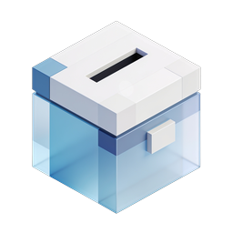 Isometric Ballot Box Icon - Transparent 3D Voting Box