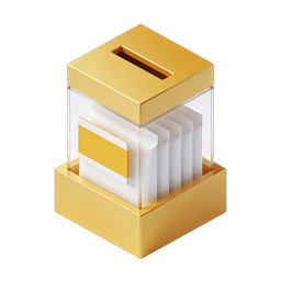 Stylish Yellow Ballot Box Icon for Voting Campaigns