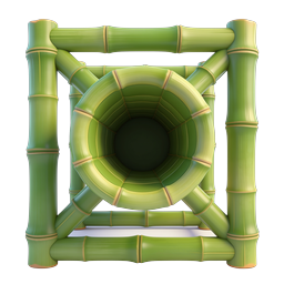 Bamboo Speaker Icon - Natural 3D Audio Design