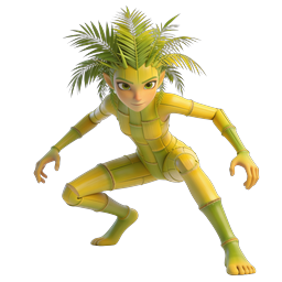 Bamboo Spirit Fantasy Character Icon | 3D Nature Guardian