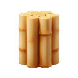 Bamboo Stalks Icon - 3D Rendered Natural Wood