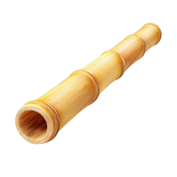 Realistic Bamboo Tube Icon - Natural Hollow Bamboo Stalk