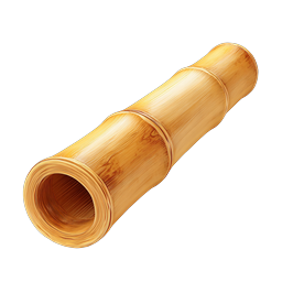 Realistic Bamboo Tube Icon | Natural Wood Segment Design
