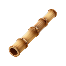 Realistic Bamboo Tube Icon | Natural Wood Texture Design