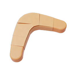 Bandaged Boomerang 3D Icon - Isometric Design