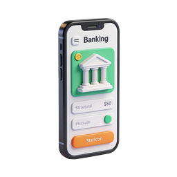 Banking Mobile Icon for Digital Finance Applications