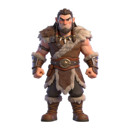 Barbarian Warrior 3D Character Icon | Fantasy RPG Game Asset