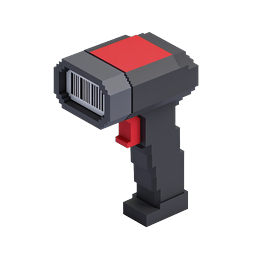 3D Voxel Barcode Scanner Icon | Isometric Design