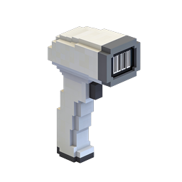 3D Voxel Barcode Scanner Icon - Isometric Design