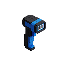 Isometric Barcode Scanner Voxel Icon for Retail Tech