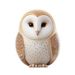 Cute 3D Barn Owl Icon | Clay Style Wildlife Character