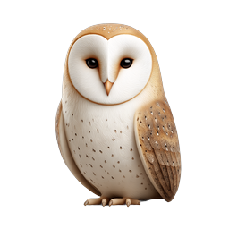 Realistic Barn Owl Icon | 3D Wildlife Illustration