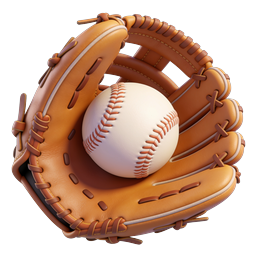 Baseball Glove and Ball 3D Icon | Sports Equipment