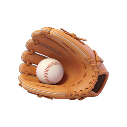 Baseball Glove and Ball 3D Icon - Sports Equipment