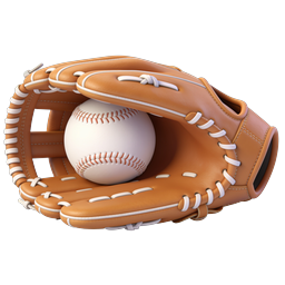Baseball Glove and Ball Icon - 3D Sports Icon