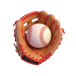 Baseball Glove Icon - 3D Clay Style Sports Icon