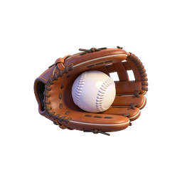 Realistic Baseball Glove with Ball Icon | Sports Equipment