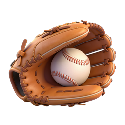Baseball Glove and Ball 3D Icon | Sports Equipment