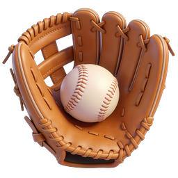 Baseball Glove and Ball Icon - Realistic 3D Sports