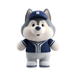 Cute Husky Baseball Mascot Character Icon