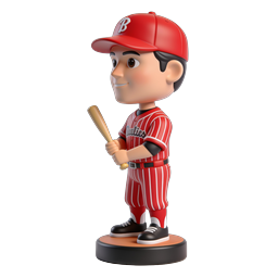 Baseball Player Bobblehead Figurine Icon - 3D Cartoon