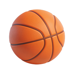 Realistic 3D Basketball Icon for Sports Apps