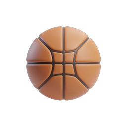3D Basketball Icon for Sports Applications