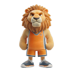 Basketball Lion Mascot - 3D Sports Character Icon