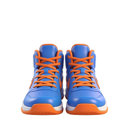 Basketball Sneakers Icon - 3D Blue Orange Shoes