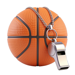 Basketball with Referee Whistle 3D Icon