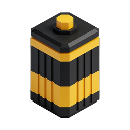 Isometric Battery Power Cell 3D Icon - Energy Storage