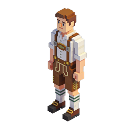 Bavarian Voxel Character - 3D Isometric Pixel Art Icon