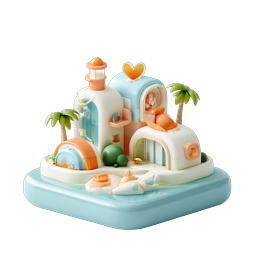 Charming Beach House Icon for Relaxation Themes