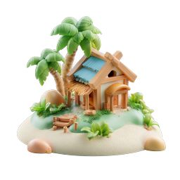 Tropical Beach House Icon for Summer Themes