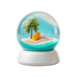 Beach Snow Globe with Sandcastle & Palm Tree