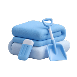 Beach Toys Icon - Folded Towels & Sand Play Set